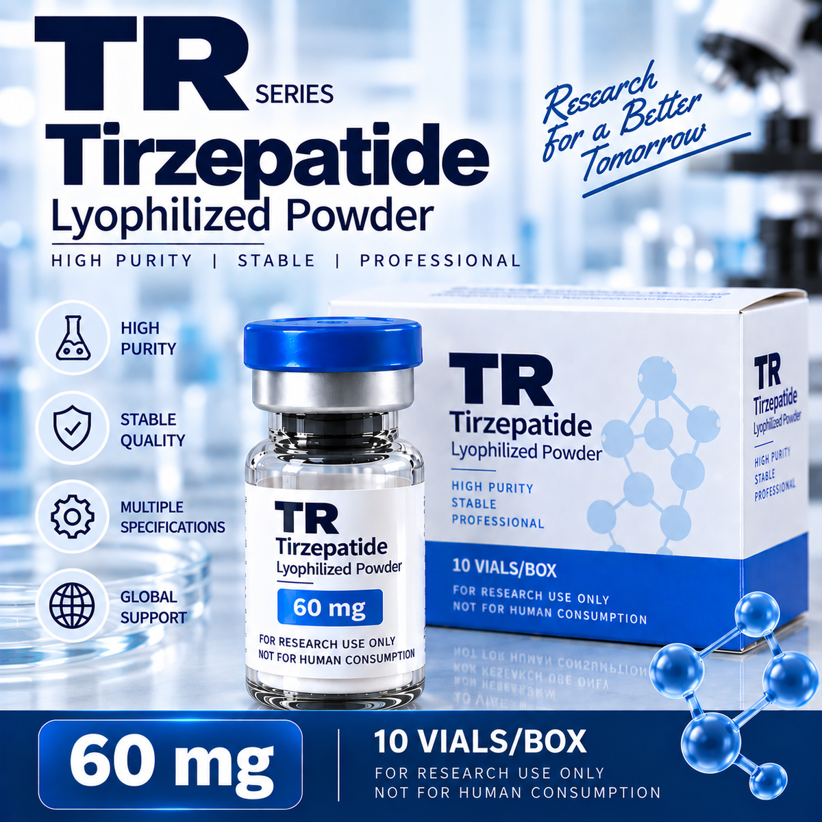 Tirzepatide (TR) Lyophilized Powder | Multiple Specifications