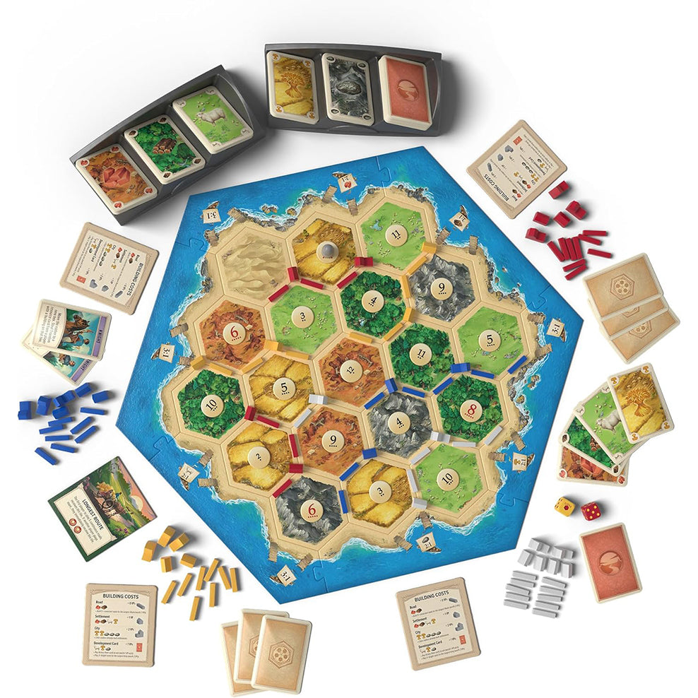 CATAN game board and pieces