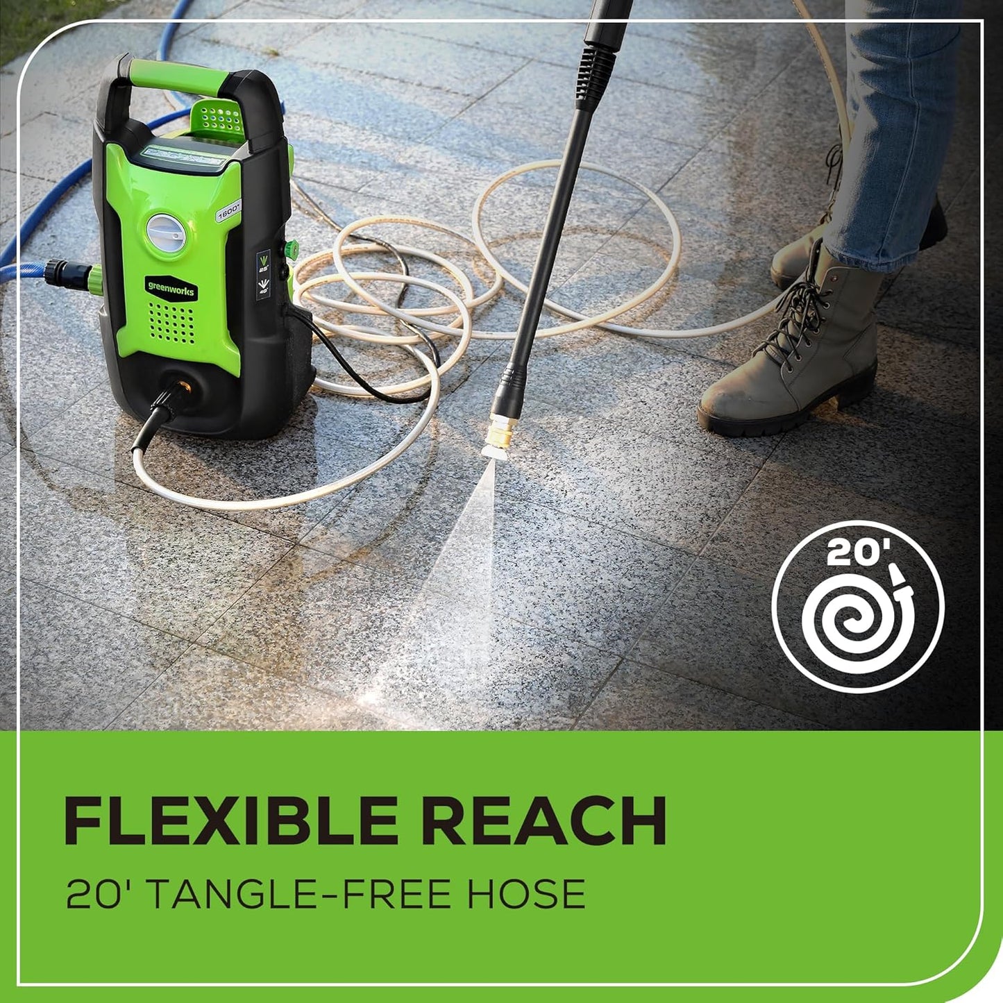 Compact Electric Pressure Washer for Cars, Patios, Decks & Driveways