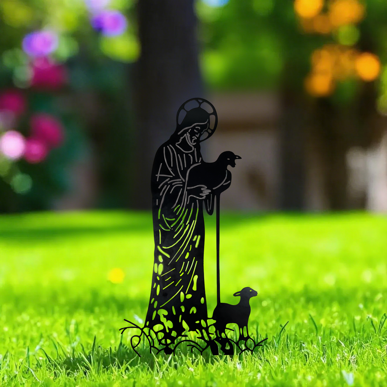 ✝️Jesus and Sheep Metal Sign- Outdoor for Yard & Patio🍂