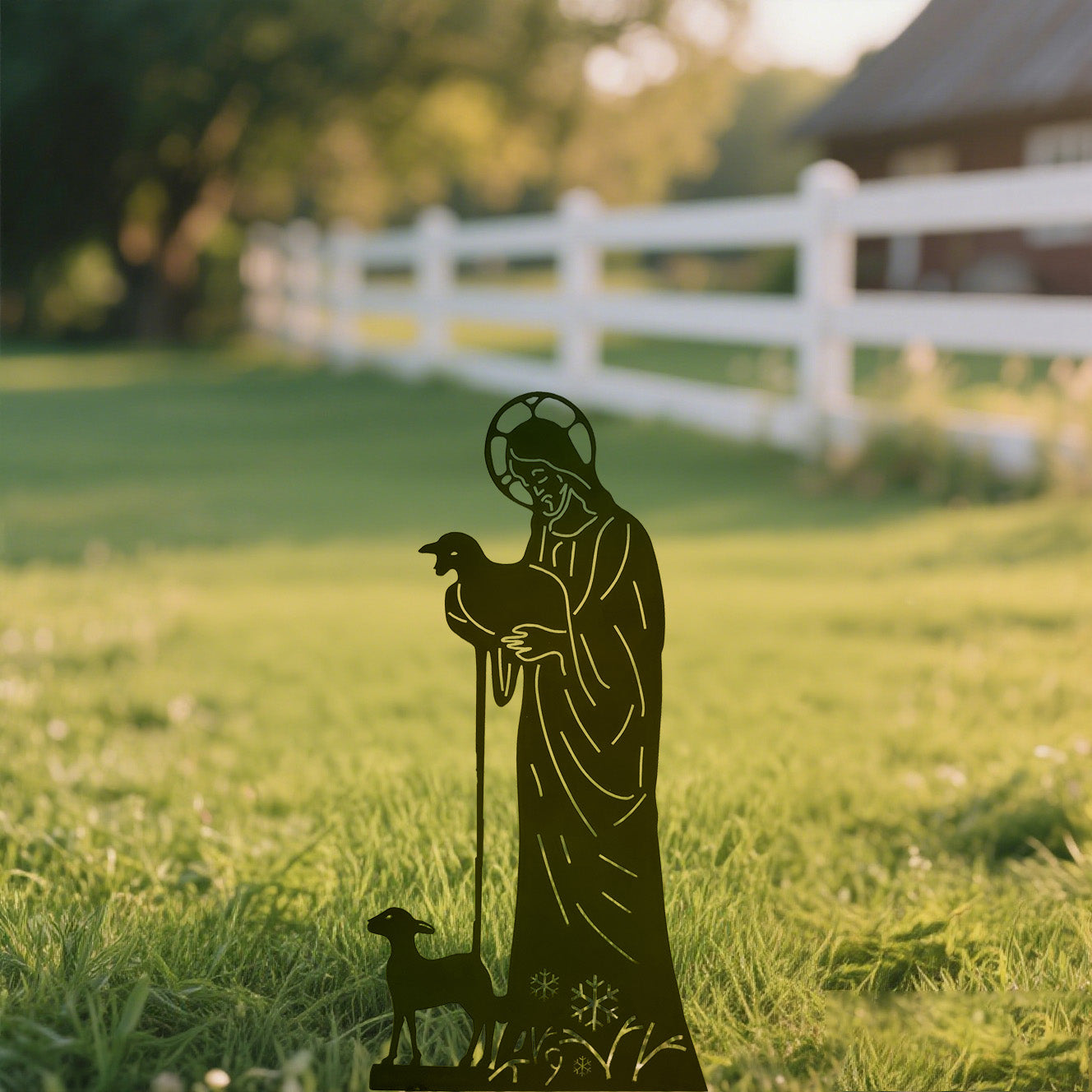 ✝️Jesus and Sheep Metal Sign- Outdoor for Yard & Patio🍂