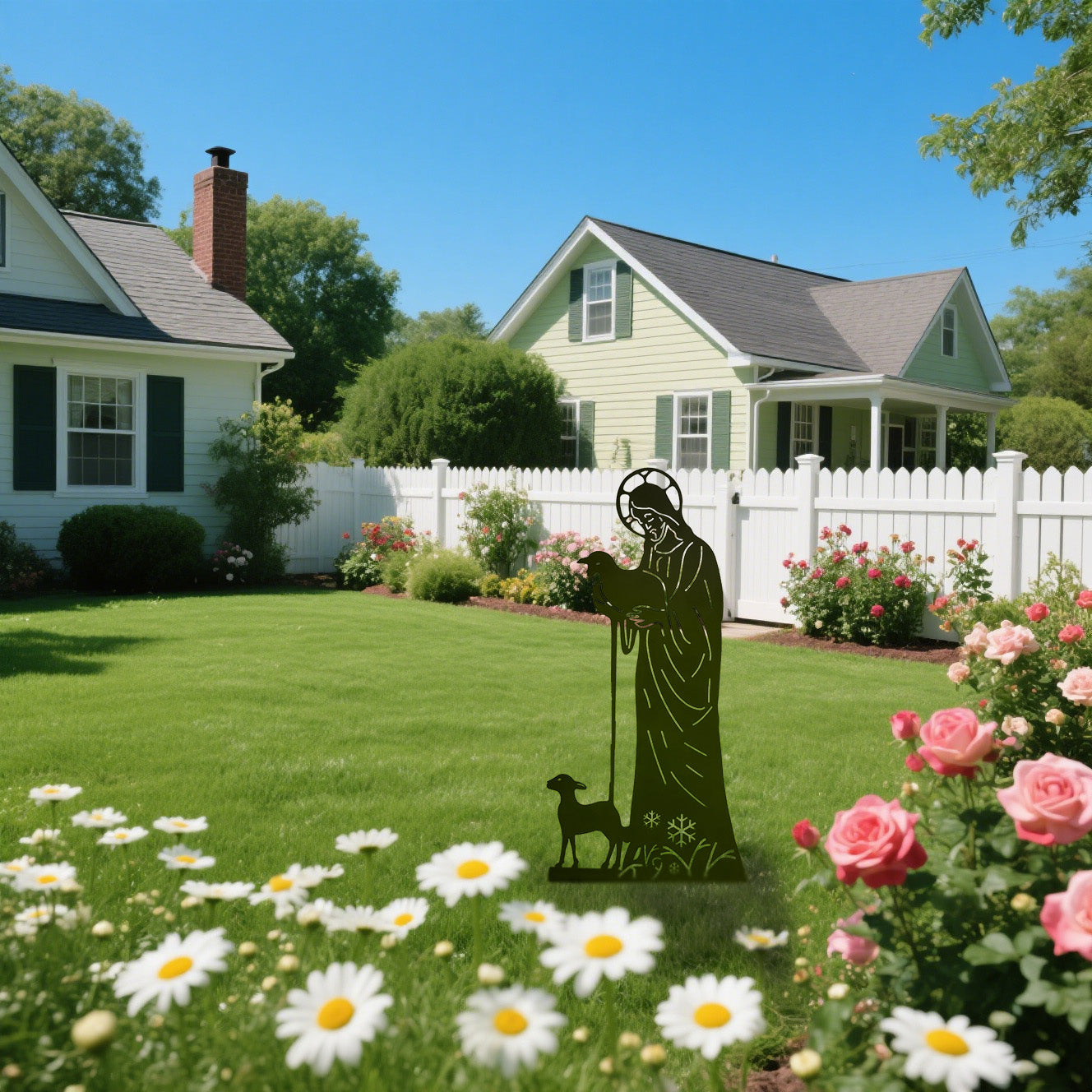 ✝️Jesus and Sheep Metal Sign- Outdoor for Yard & Patio🍂