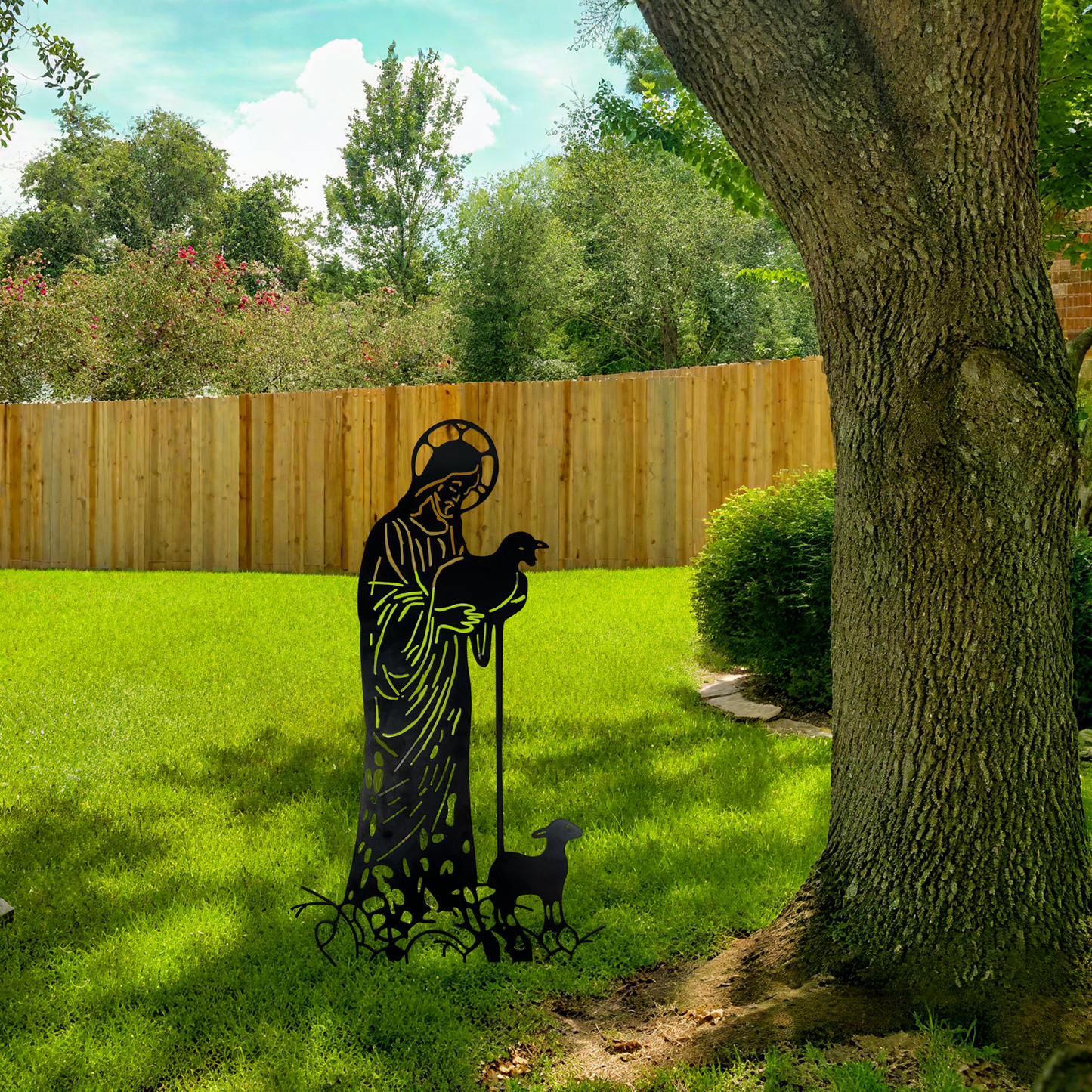 ✝️Jesus and Sheep Metal Sign- Outdoor for Yard & Patio🍂