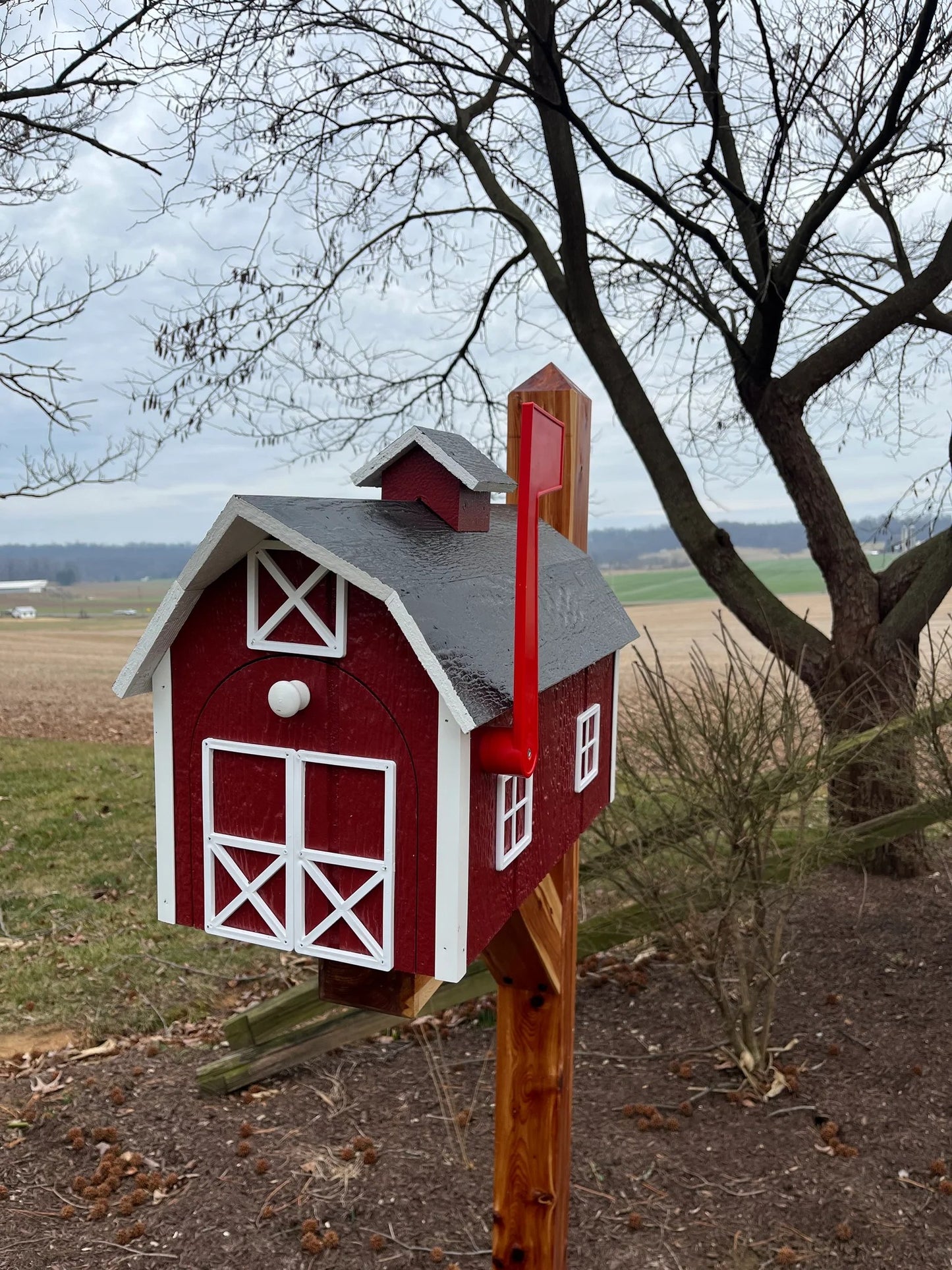 Wooden Dutch Barn Style Mailbox