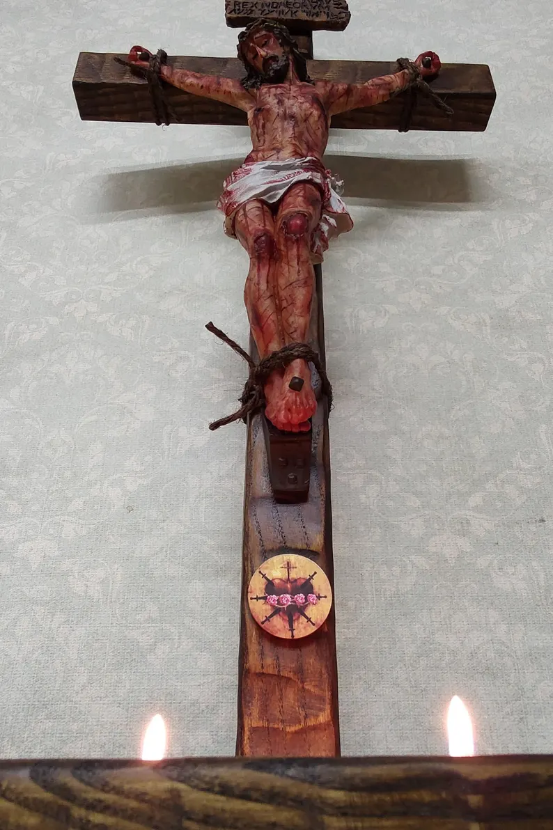 ✝️ Calvary Crucifix – Hand-Carved & Blessed