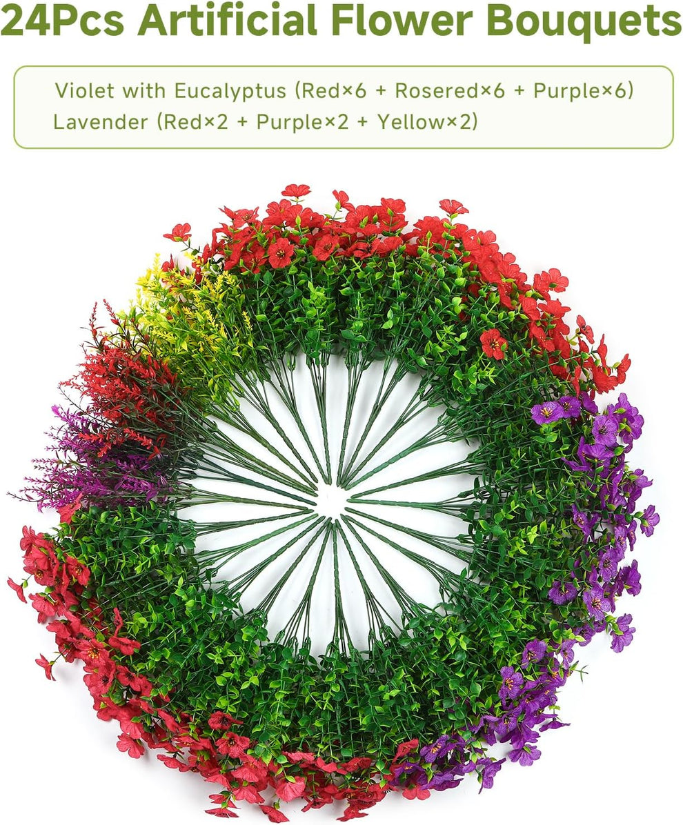 💐12PCS Artificial UV-resistant flowers: suitable for patios, porches and balconies-3 Fall Multicolor