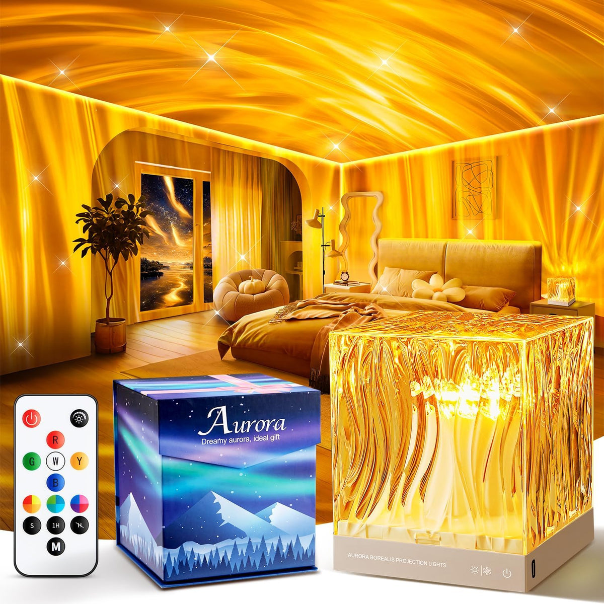 Crystal Mood Projector Lamp with 16 Colors & 3 Light Effects