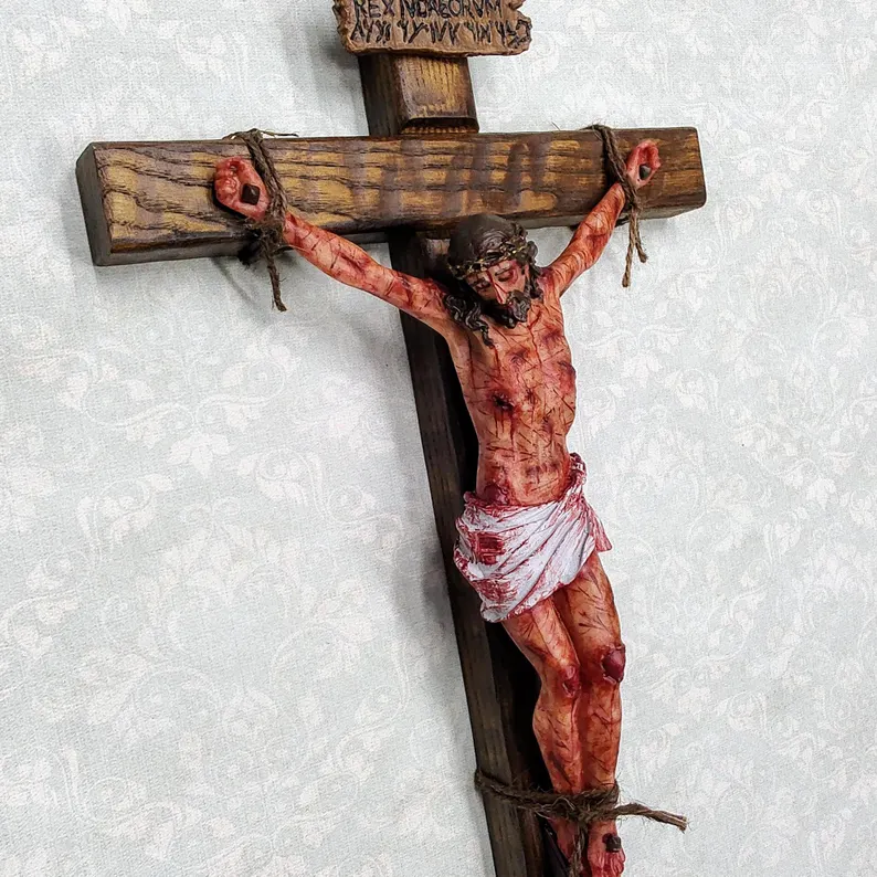 ✝️ Calvary Crucifix – Hand-Carved & Blessed