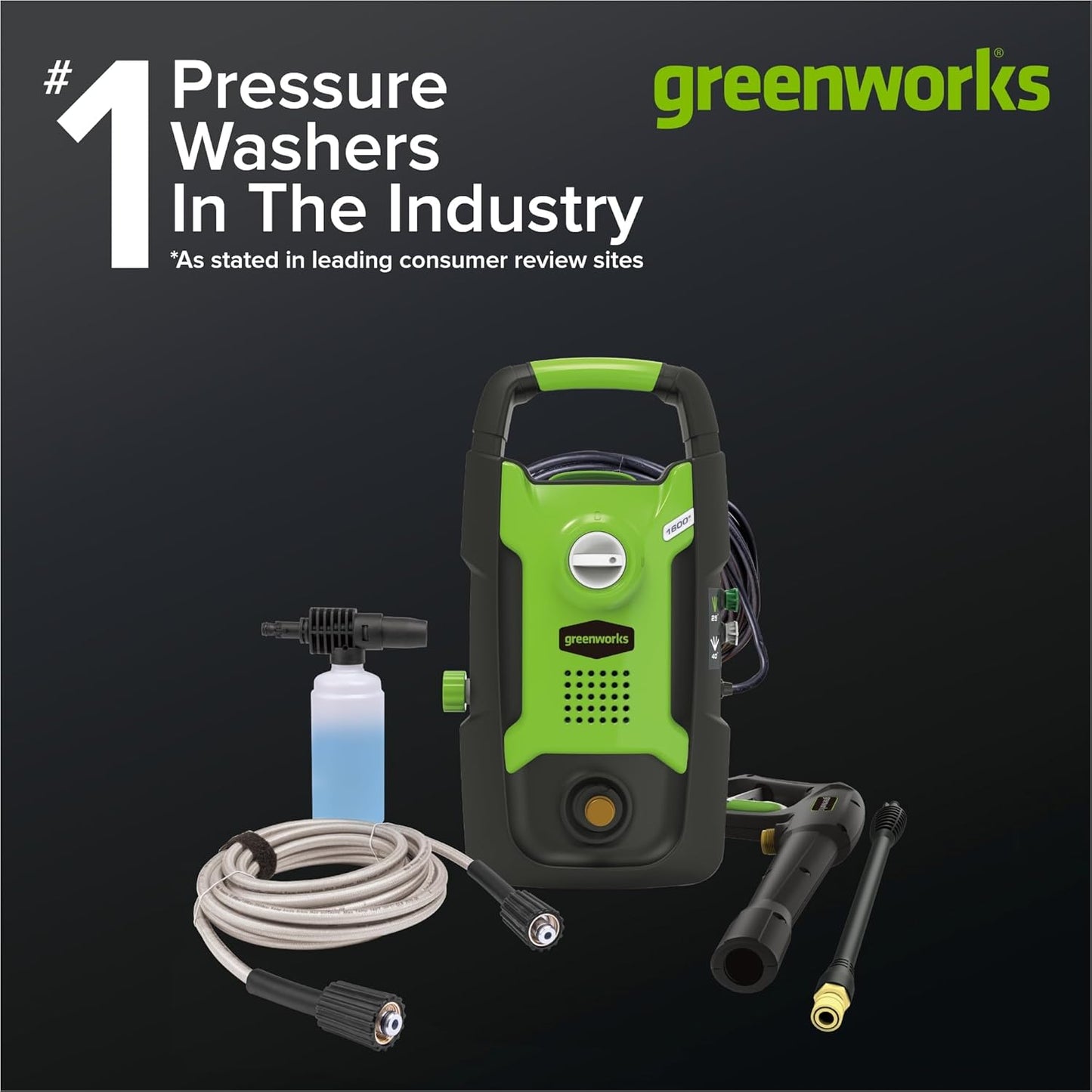 Compact Electric Pressure Washer for Cars, Patios, Decks & Driveways
