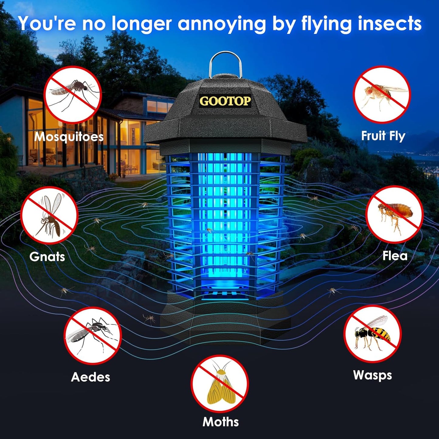 Outdoor Electric Bug Zapper for Patio, Porch & Backyard