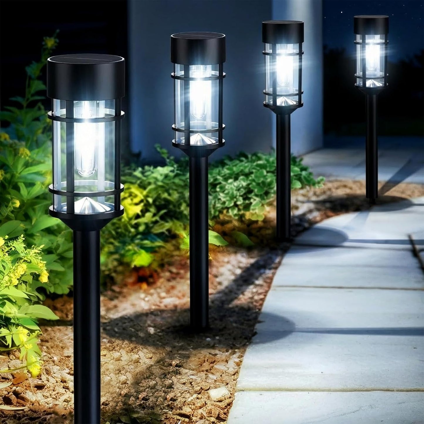 8 Pack Retro Solar Pathway Lights for Garden & Yard