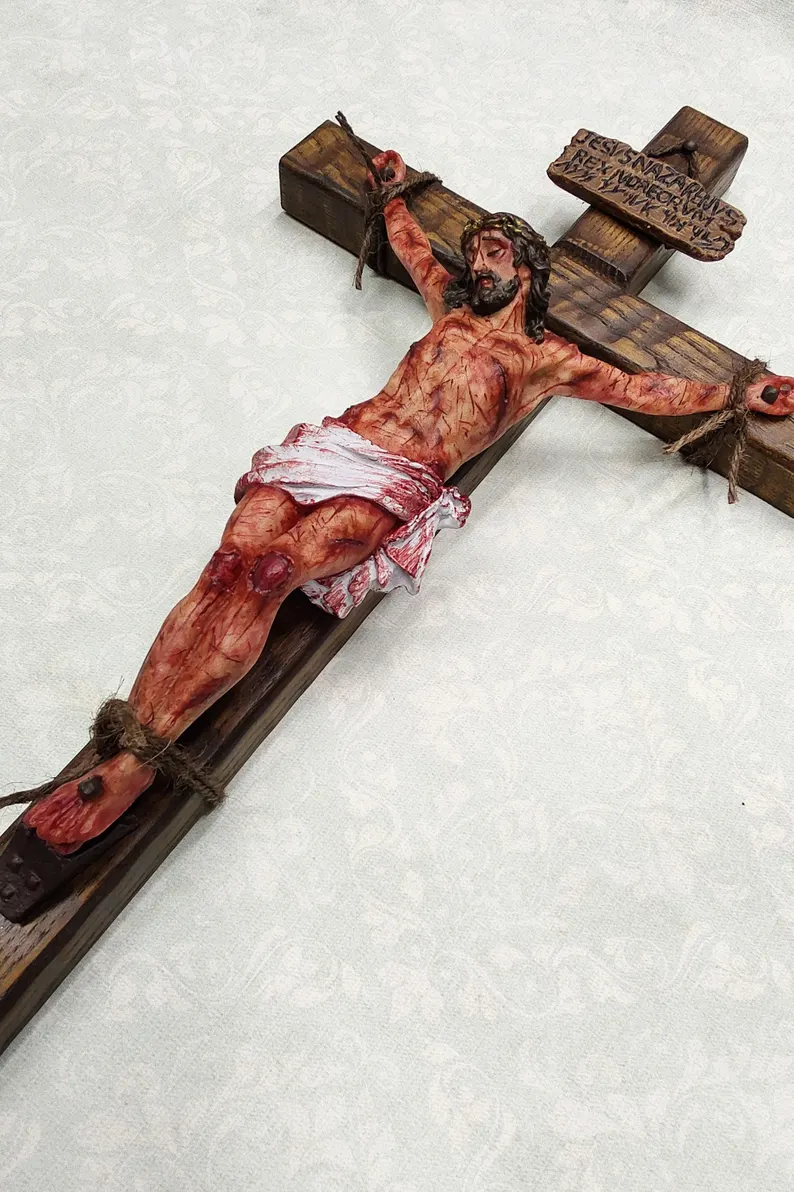 ✝️ Calvary Crucifix – Hand-Carved & Blessed