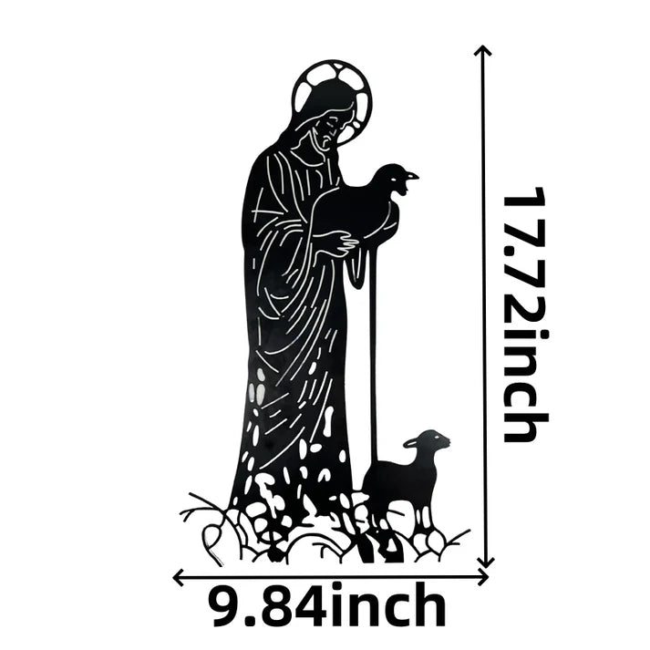 ✝️Jesus and Sheep Metal Sign- Outdoor for Yard & Patio🍂