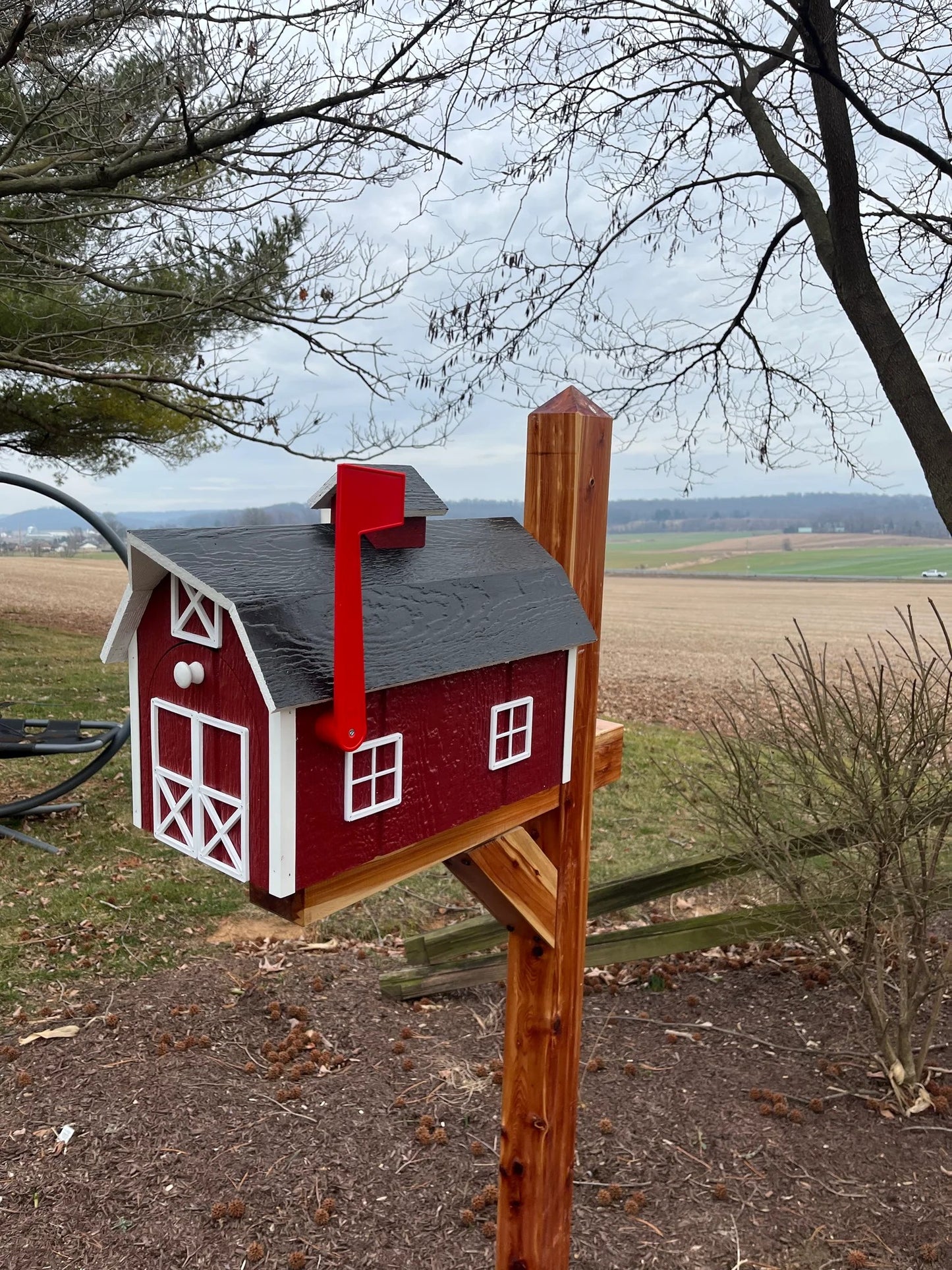 Wooden Dutch Barn Style Mailbox