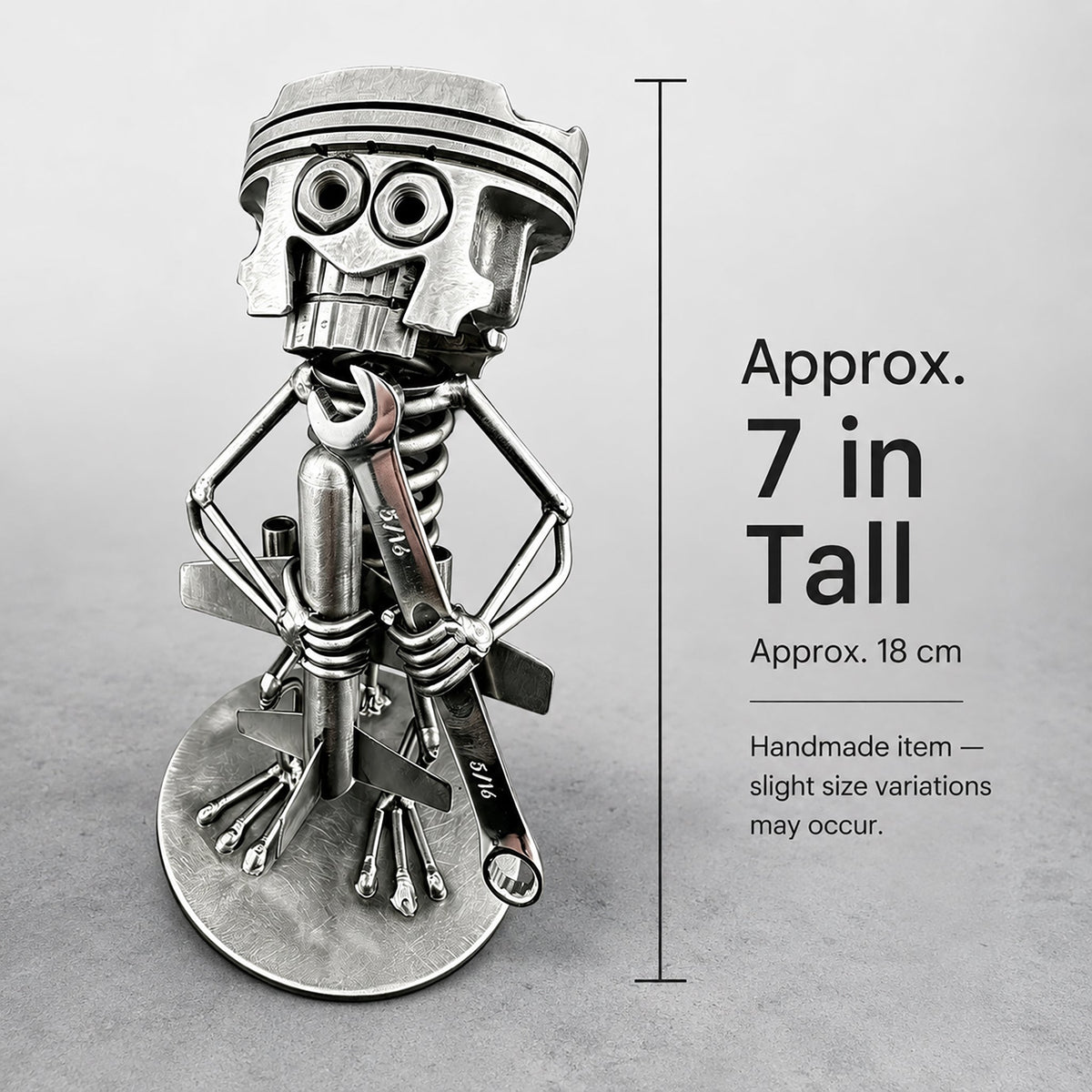 Handmade Piston Robot Sculpture – Built From Real Engine Parts