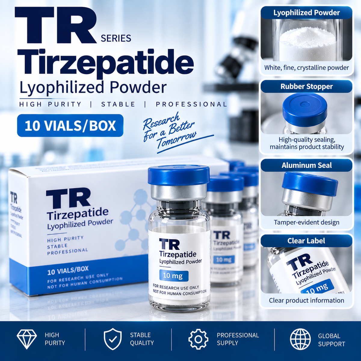 Tirzepatide (TR) Lyophilized Powder | Multiple Specifications