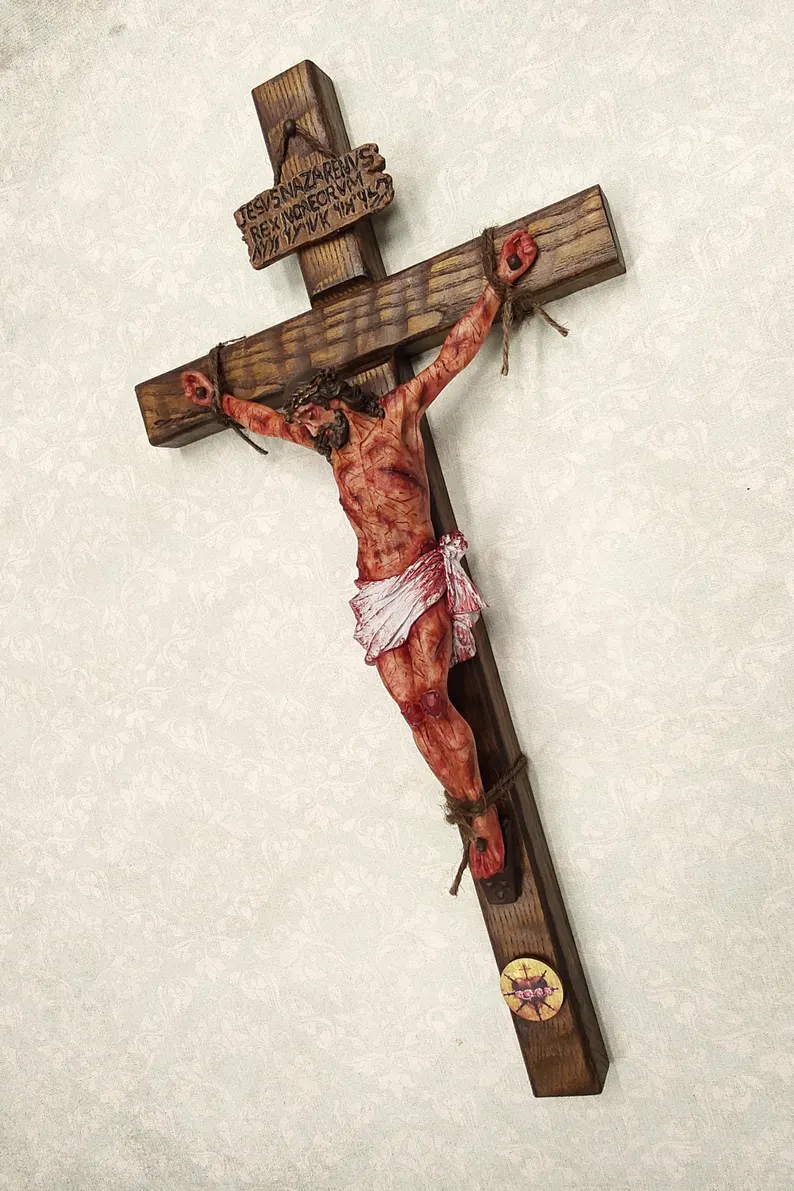✝️ Calvary Crucifix – Hand-Carved & Blessed