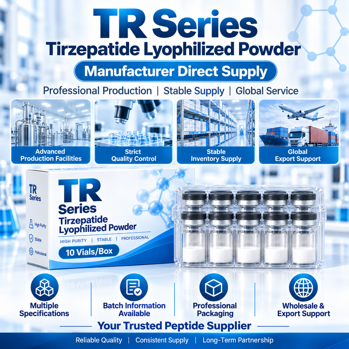 Tirzepatide (TR) Lyophilized Powder | Multiple Specifications