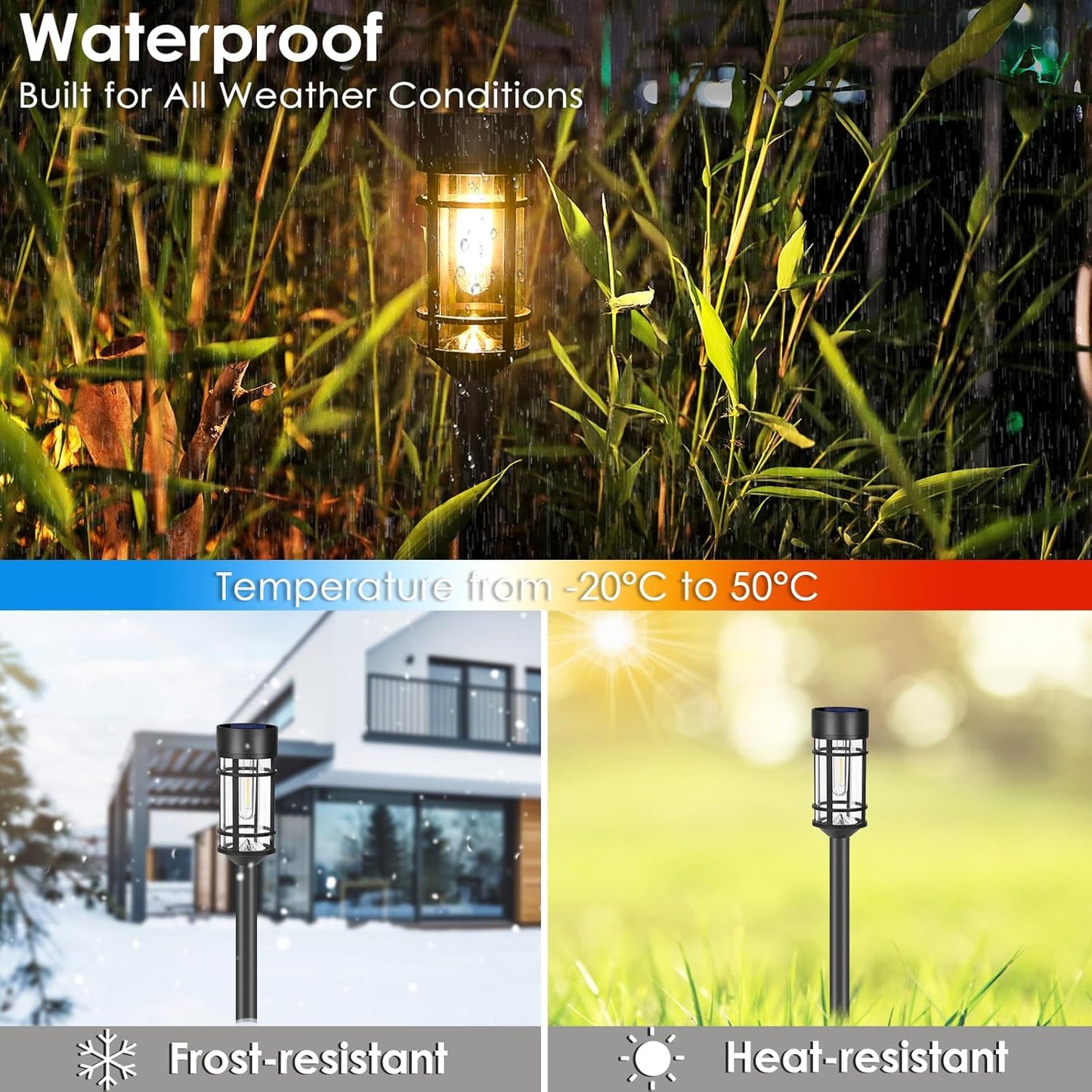 8 Pack Retro Solar Pathway Lights for Garden & Yard