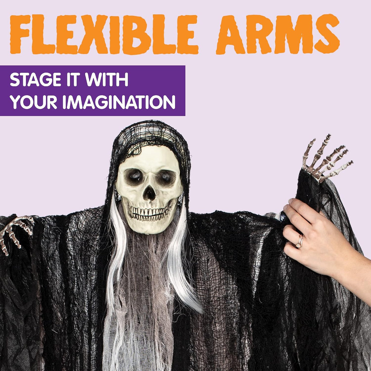 3-Pack Hanging Skeleton Ghosts – Halloween Outdoor Decorations