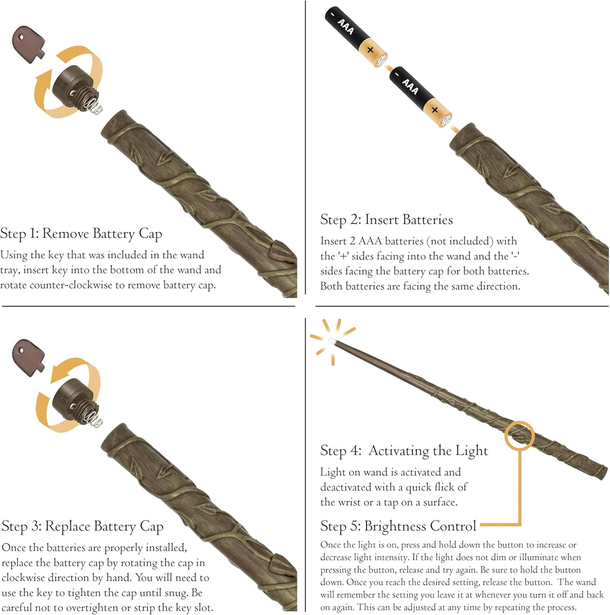 Hermione Granger Illuminating Wand – 14" Light-Up Magic Wand