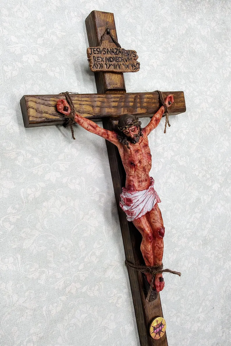 ✝️ Calvary Crucifix – Hand-Carved & Blessed
