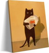 Black cat and fish