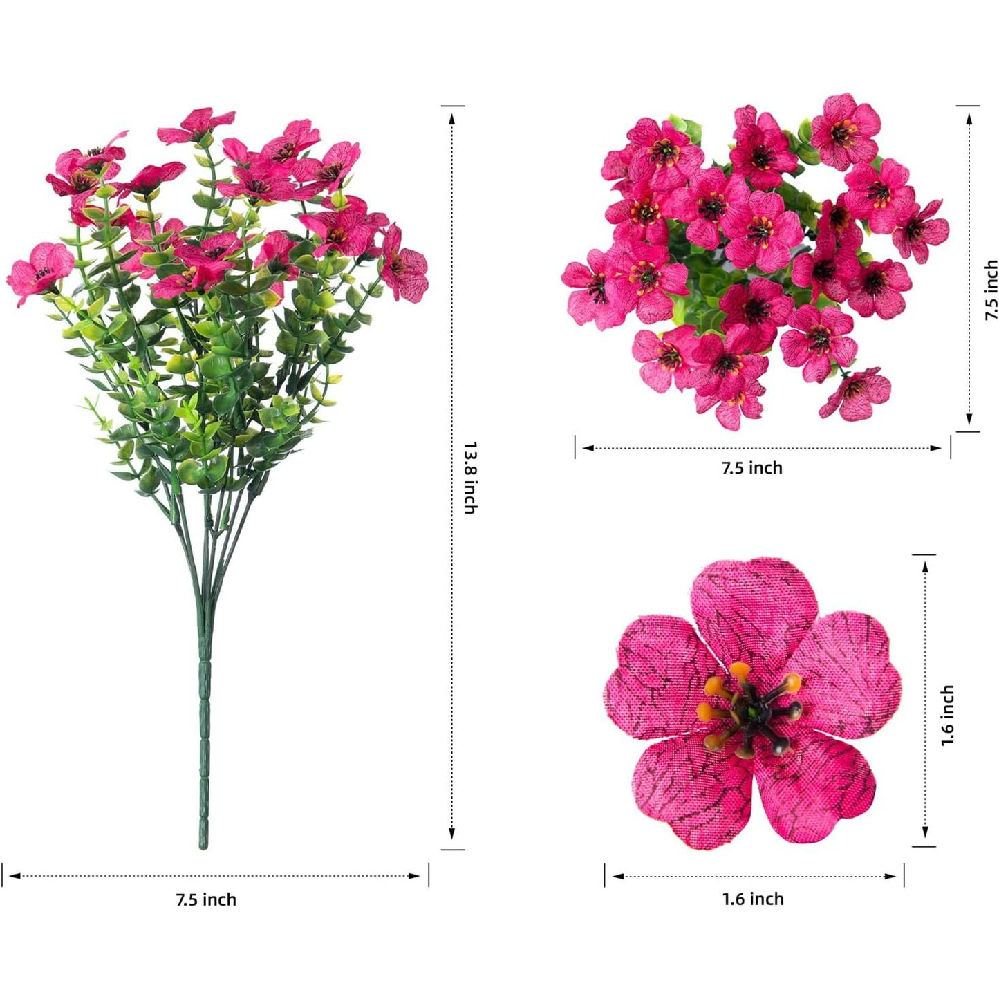 💐12PCS Artificial UV-resistant flowers: suitable for patios, porches and balconies-4 Fall Multicolor