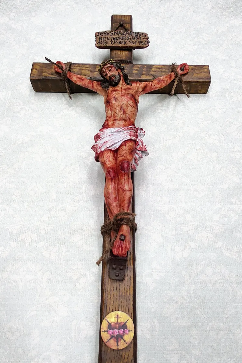 ✝️ Calvary Crucifix – Hand-Carved & Blessed