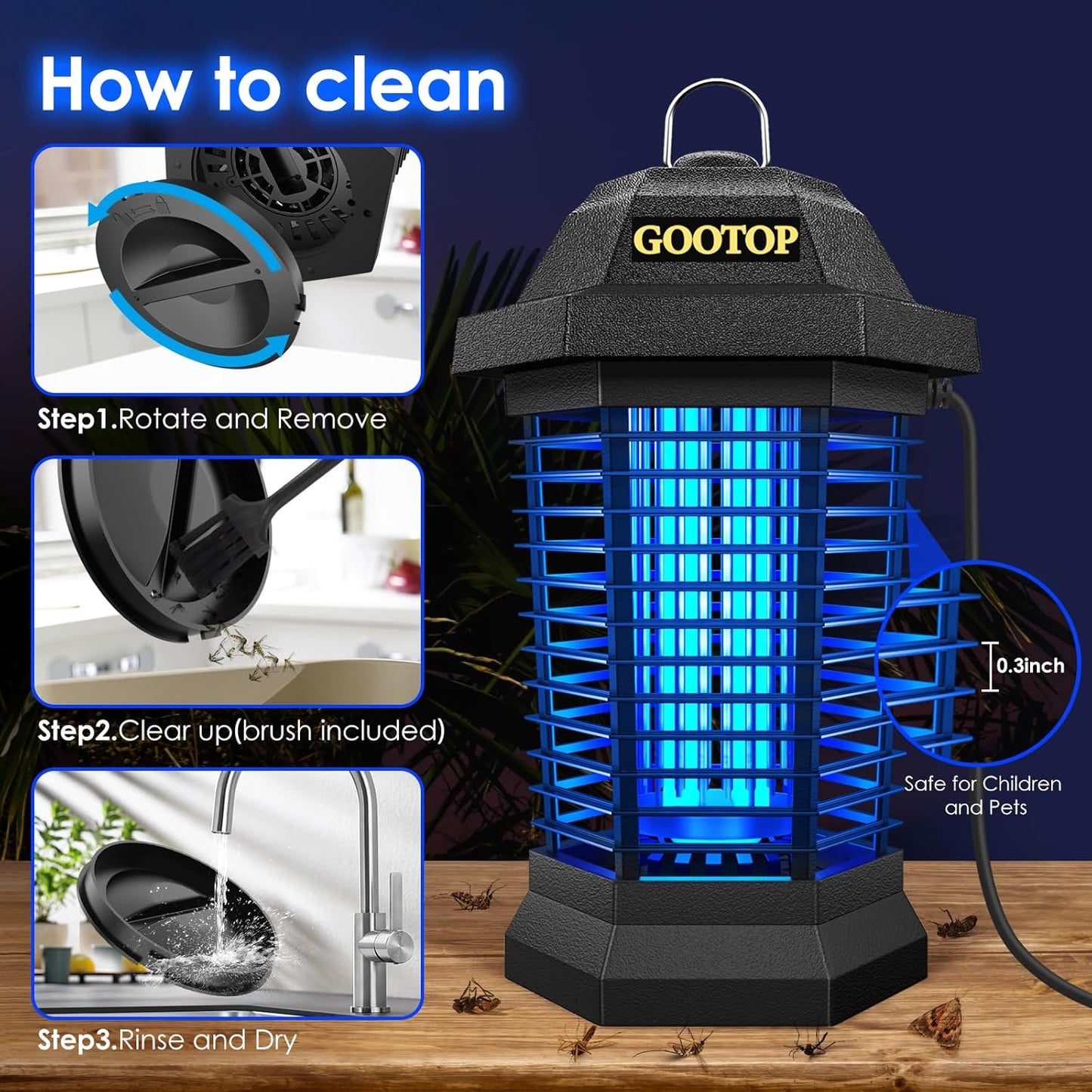 Outdoor Electric Bug Zapper for Patio, Porch & Backyard