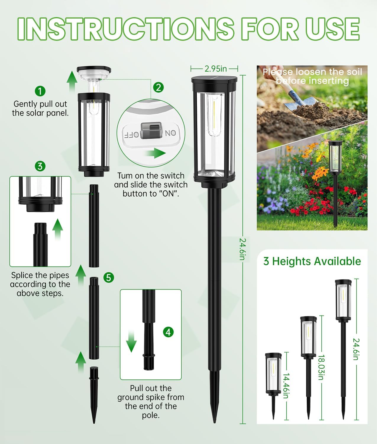 Solar Pathway Lights for Garden & Yard