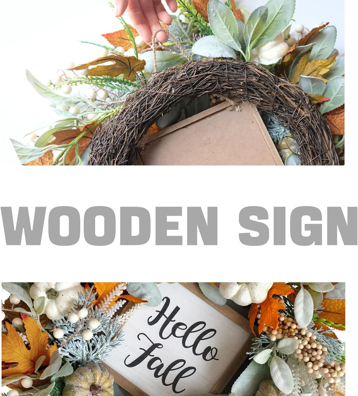 Fall Harvest Wreath with Pumpkins & Berries – Thanksgiving Door Decor