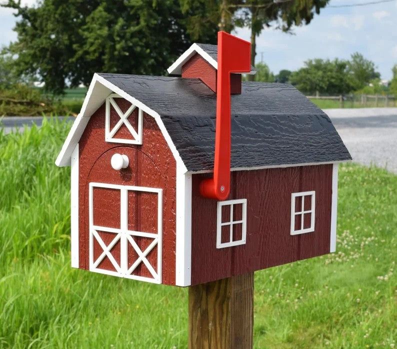 Wooden Dutch Barn Style Mailbox
