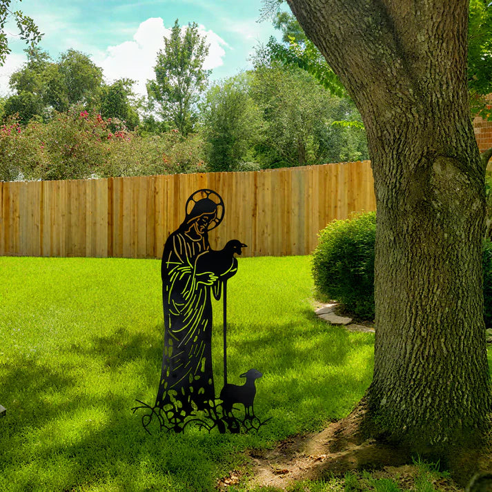 ✝️Jesus and Sheep Metal Sign- Outdoor for Yard & Patio🍂
