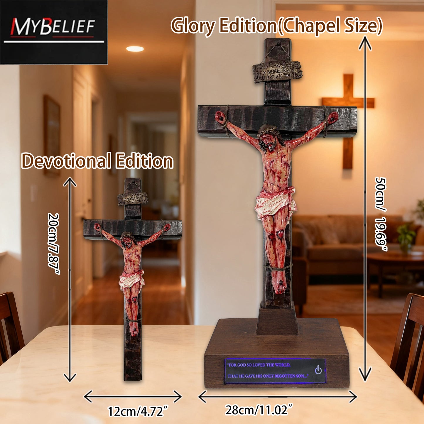 ✝️ Hand-Carved Blessed Jesus Crucifix