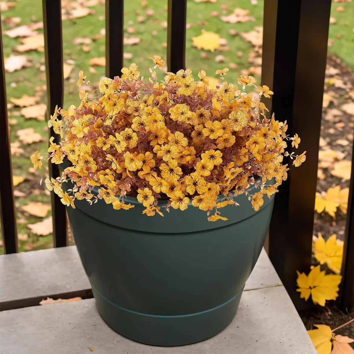 💐12 FLORES ARTIFICIAIS RESISTENTES AOS RAIOS UV: adequadas para pátios, varandas e sacadas - Tropaeolum Majus