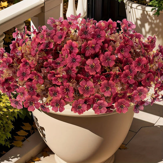 💐12PCS Artificial UV-resistant flowers: suitable for patios, porches and balconies-Pelargonium