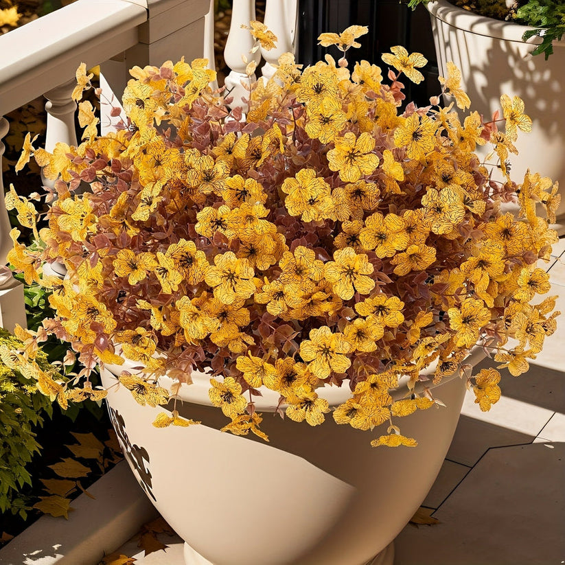 💐12 FLORES ARTIFICIAIS RESISTENTES AOS RAIOS UV: adequadas para pátios, varandas e sacadas - Tropaeolum Majus