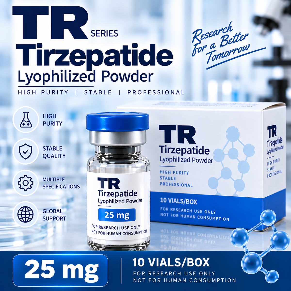 Tirzepatide (TR) Lyophilized Powder | Multiple Specifications