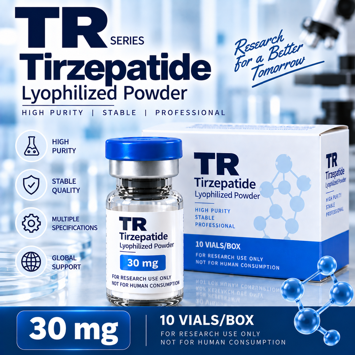 Tirzepatide (TR) Lyophilized Powder | Multiple Specifications