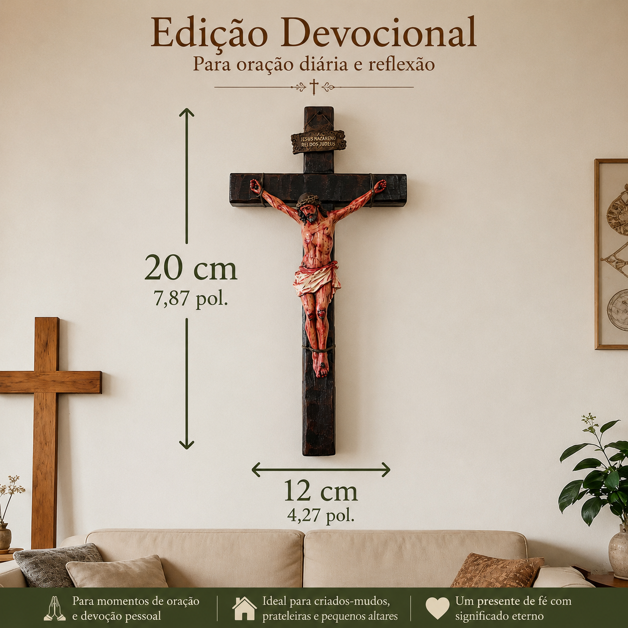 ✝️ Crucifixo de Jesus Artesanal — Lembre-se do Seu Sacrifício