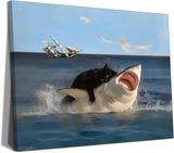 Black cat catching fish