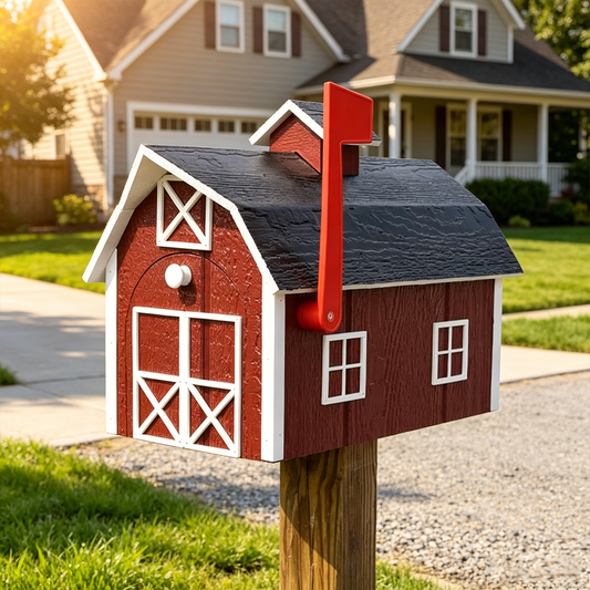 Wooden Dutch Barn Style Mailbox